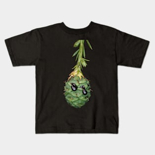 Green female cone of coastal redwood Kids T-Shirt